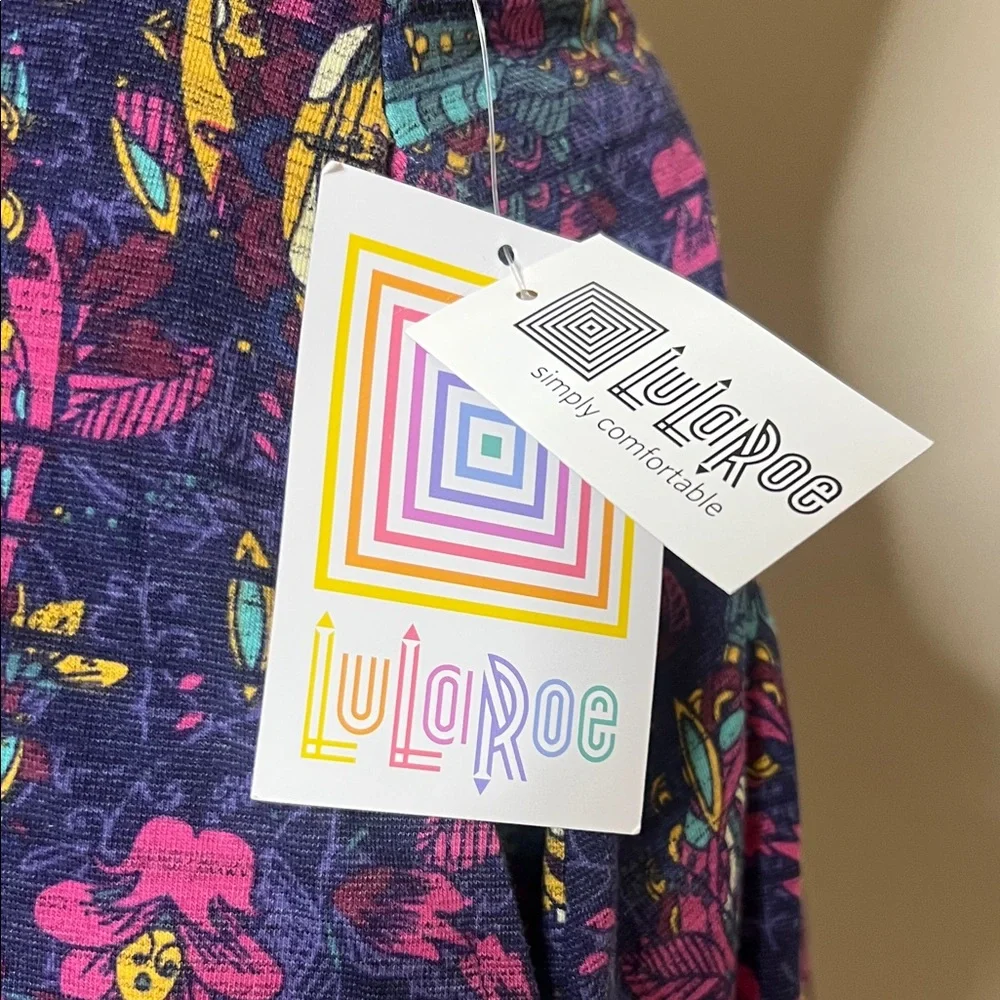 ☂️🍇💟LuLaRoe Purple Floral Circle Skirt with Teal & Yellow Accents